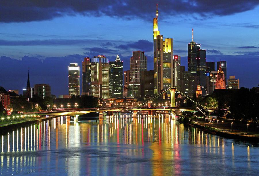Frankfurt Skyline In Germany Digital Art by Gunter Grafenhain