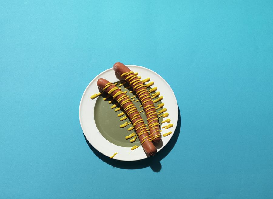 Frankfurters With Mustard Photograph by Hugh Johnson