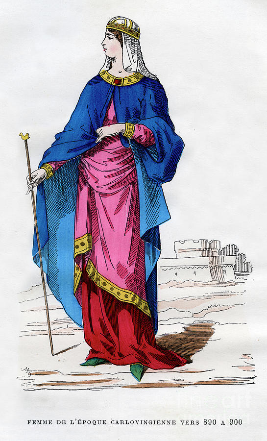 Frankish Woman Of The Time Drawing by Print Collector