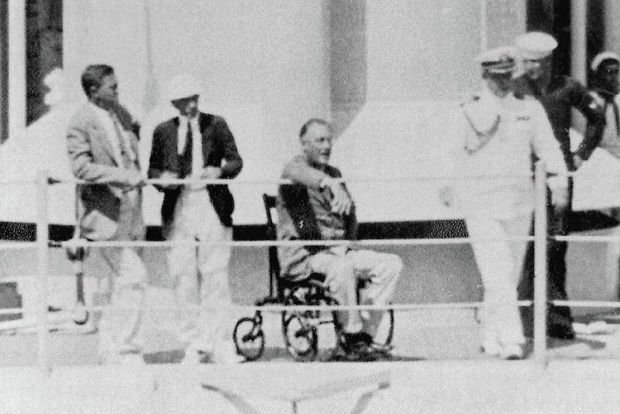Franklin D. Roosevelt In Wheelchair Photograph by Science Source