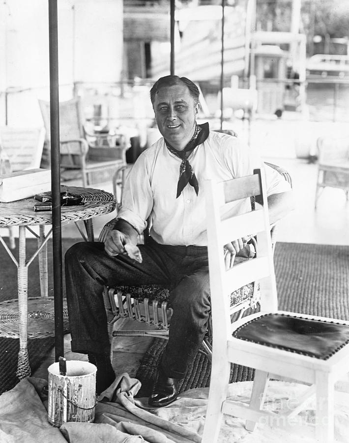 Franklin D. Roosevelt Painting Chairs Photograph by Bettmann