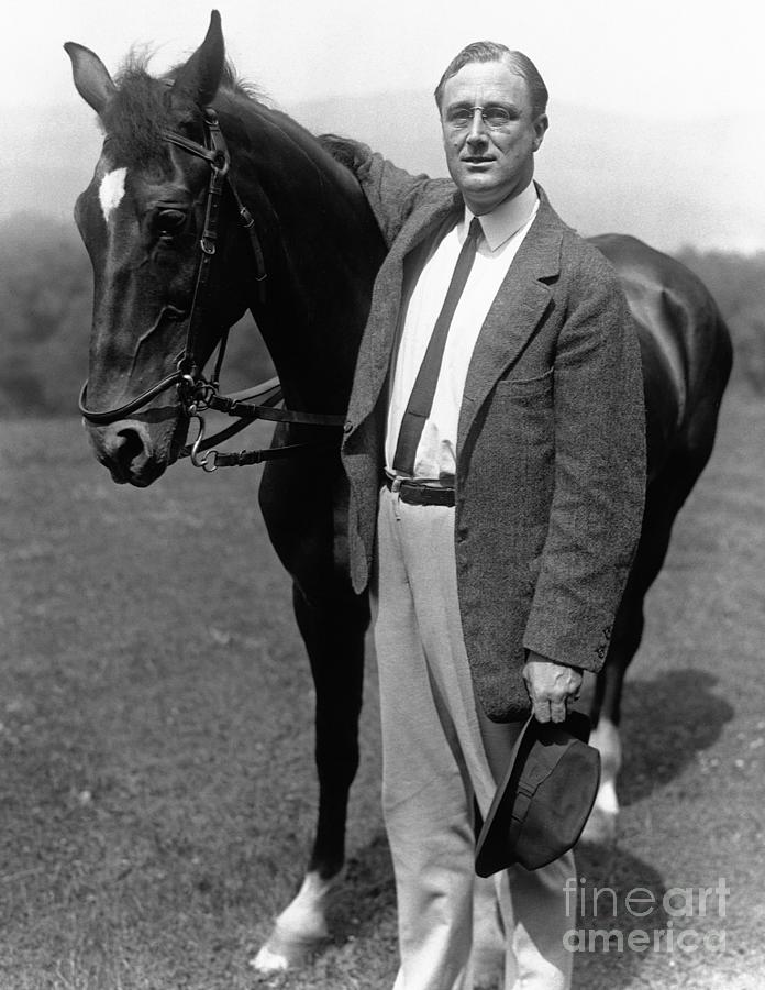Franklin D. Roosevelt With His Horse Photograph by Bettmann
