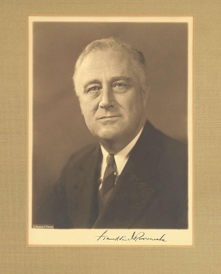 Franklin Roosevelt signed photo Photograph by Redemption Road - Fine ...