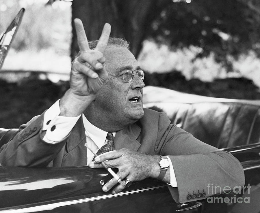 Franklin Roosevelt Talking To Reporters Photograph by Bettmann