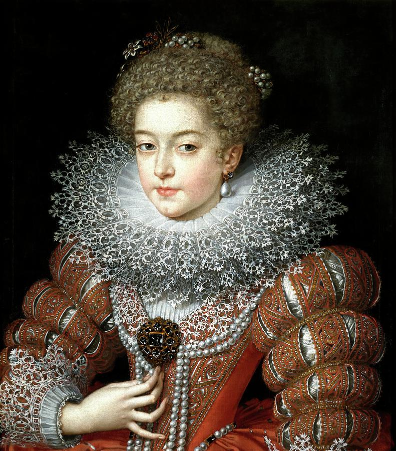 Frans Pourbus el Joven / Elizabeth of France, Queen of Spain, ca. 1615, Flemish School. Painting by Frans Pourbus the Younger -1569-1622-