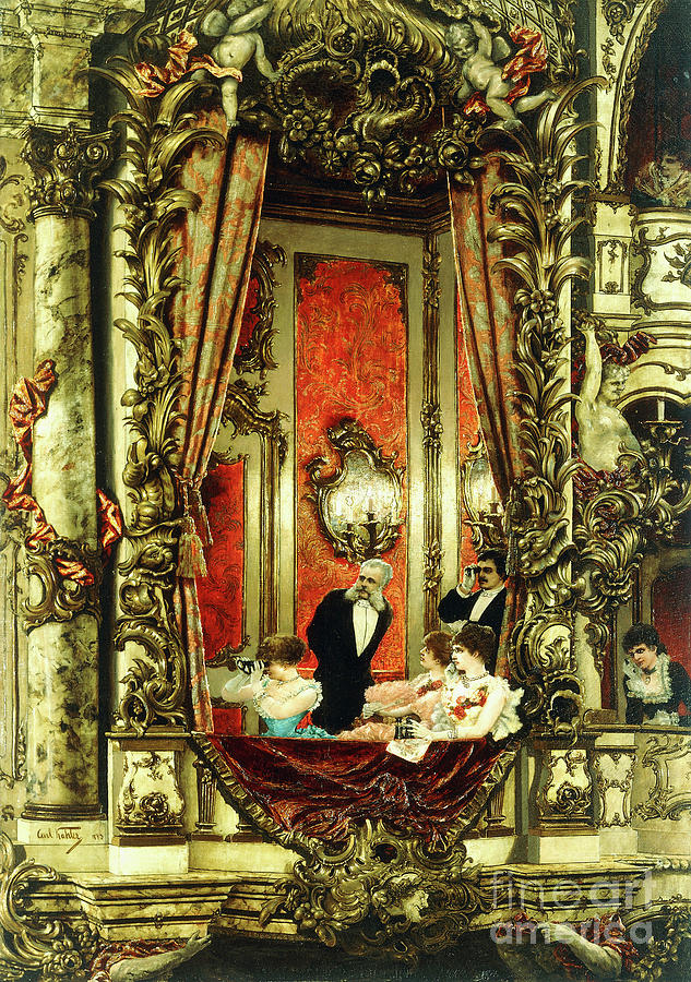 Franz Josef At The Opera, 1883 Painting by Carl Kahler