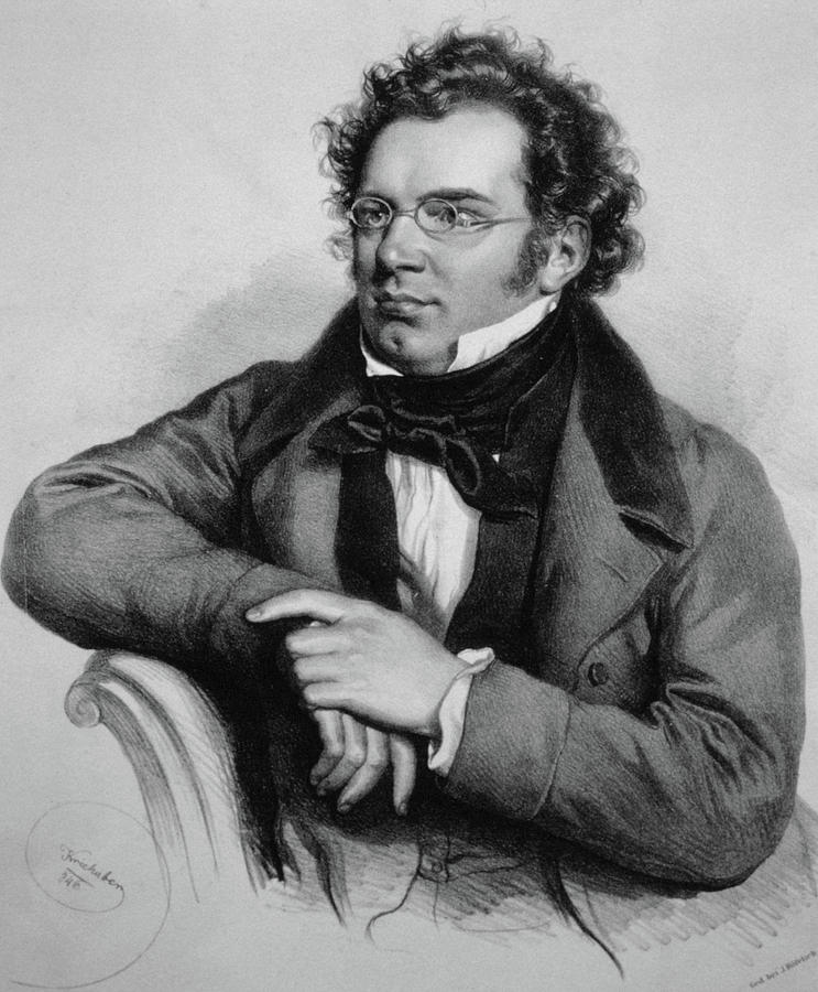 Franz Peter Schubert -1797-1828- engraving XIXth century. Josef Kriehuber. Painting by Album