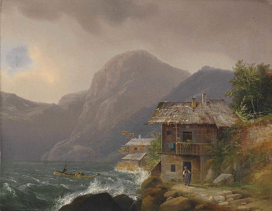 Nature Painting - Franz Steinfeld, Coastal Village by Franz Steinfeld Nature Painting - Franz Steinfeld, Coastal Village by Franz Steinfeld