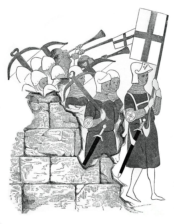 Fraternity Of The Cross-bowmen, 15th Drawing by Print Collector