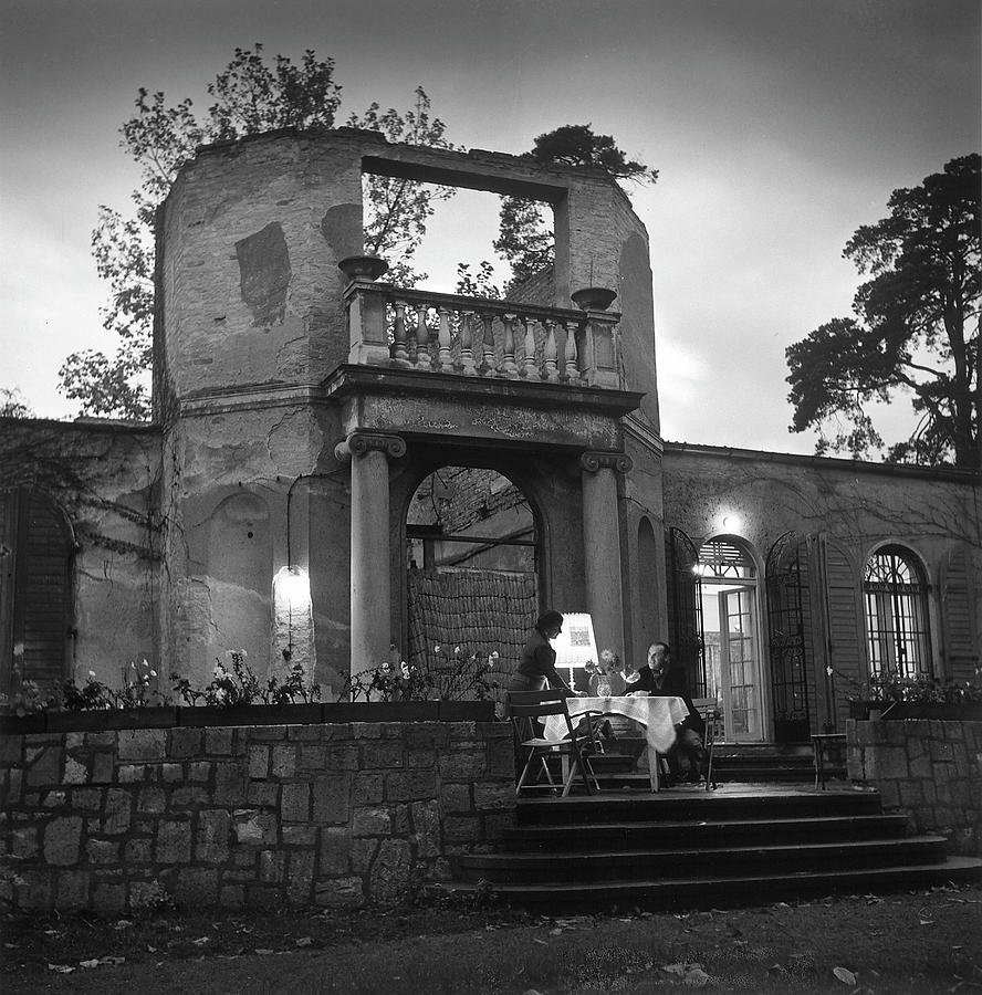 Frau & Herr Fritz Kehl Dining On Photograph by Nina Leen Frau & Herr Fritz Kehl Dining On Photograph by Nina Leen