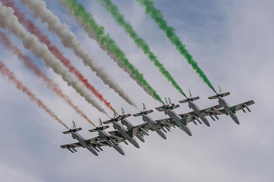 Frecce Tricolori over Udine Two Photograph by Wolfgang Stocker
