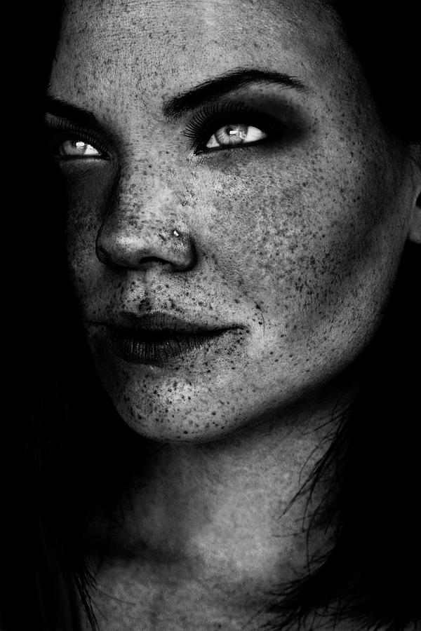Freckles In Black And White Photograph By Angela Emanuelsson
