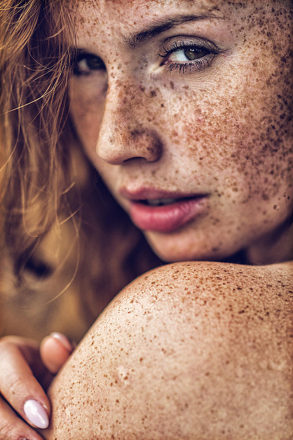 Portrait Photograph - Freckles by Lech Radecki