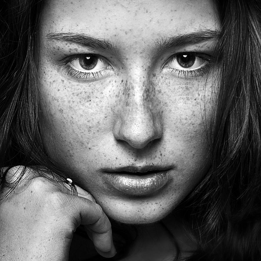Black And White Photograph - Freckles by Marc Meyer