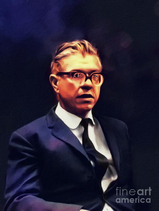 Vintage Painting - Fred Hoyle, Astronomer by Esoterica Art Agency