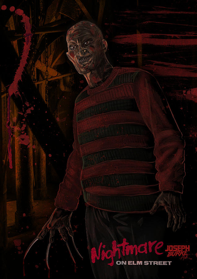 Horror Digital Art - Freddy Krueger by Joseph Burke Horror Digital Art - Freddy Krueger by Joseph Burke
