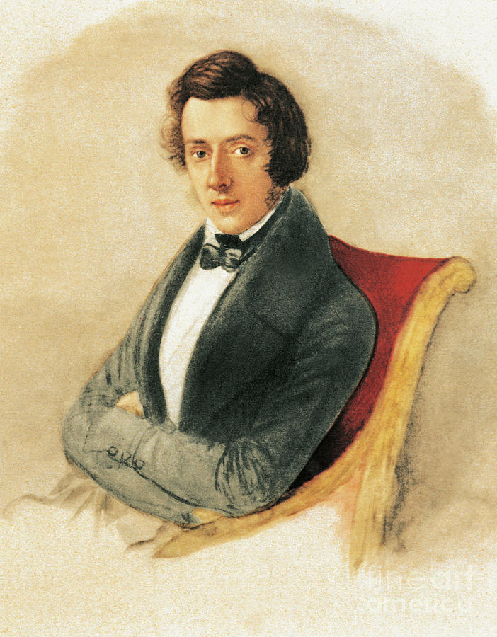 Frederic Chopin Watercolor Painting by Maria Wodzinska