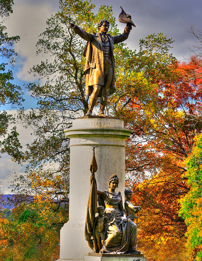 Frederick MD Historic District - Francis Scott Key Monument No. 2a Autumn - Mount Olivet Cemetery Photograph by Michael Mazaika