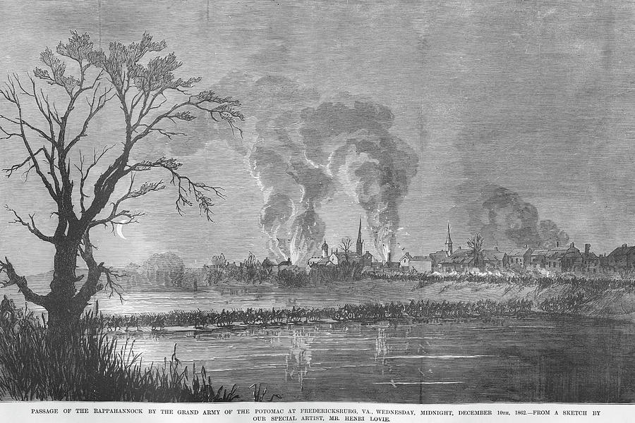 Fredericksburg On The Rappahannock Destroyed By Fire Painting By Frank   Fredericksburg On The Rappahannock Destroyed By Fire Frank Leslie 