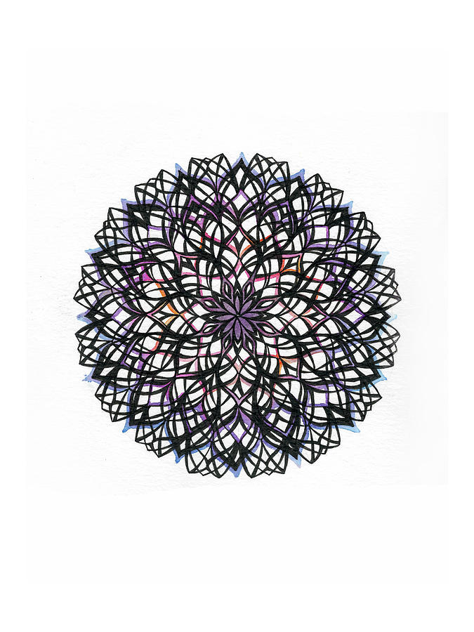 Black And White Digital Art - Free Flow Web Mandala by Nicky Kumar