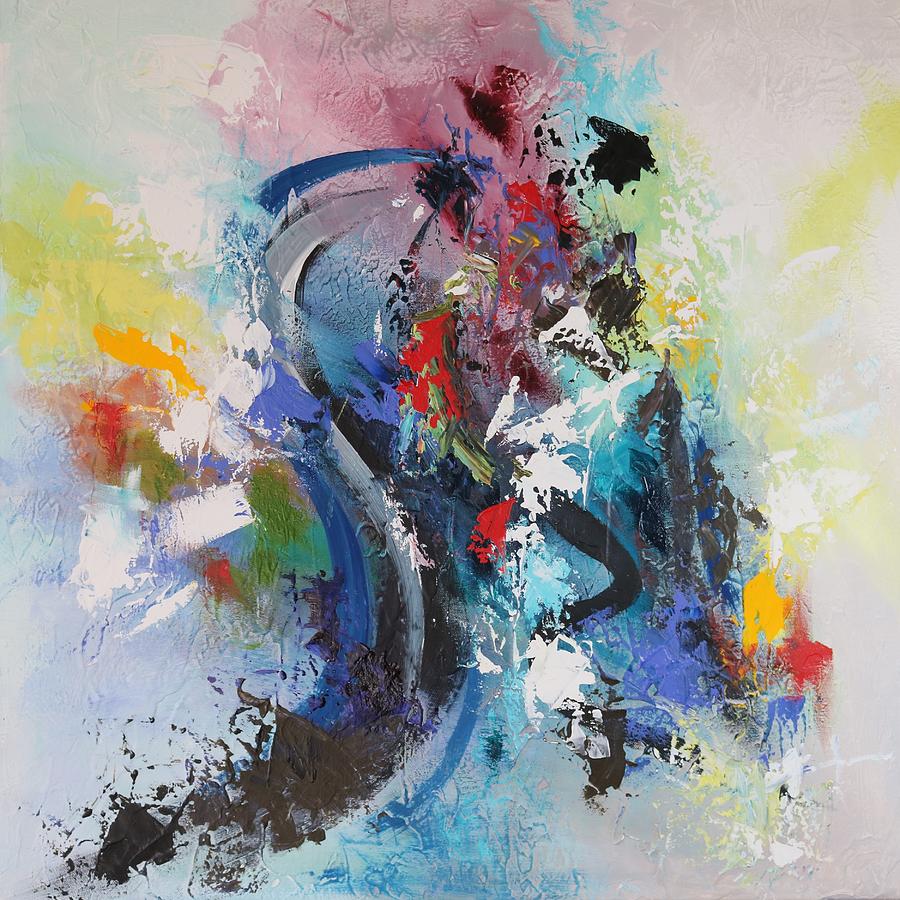Free Form Colorful Abstract One Painting by Carole Sluski