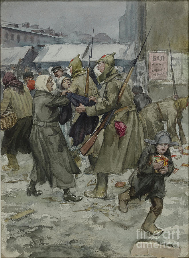 Free Trade In Petrograd Drawing by Heritage Images