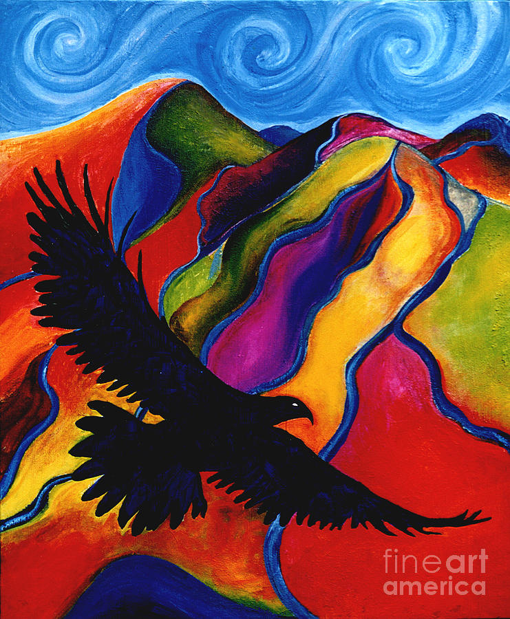 Freedom Bird over Mountains Painting by Carola Joyce | Fine Art America