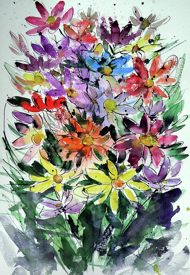 Freedom, flowers, summer Painting by Kovacs Anna Brigitta