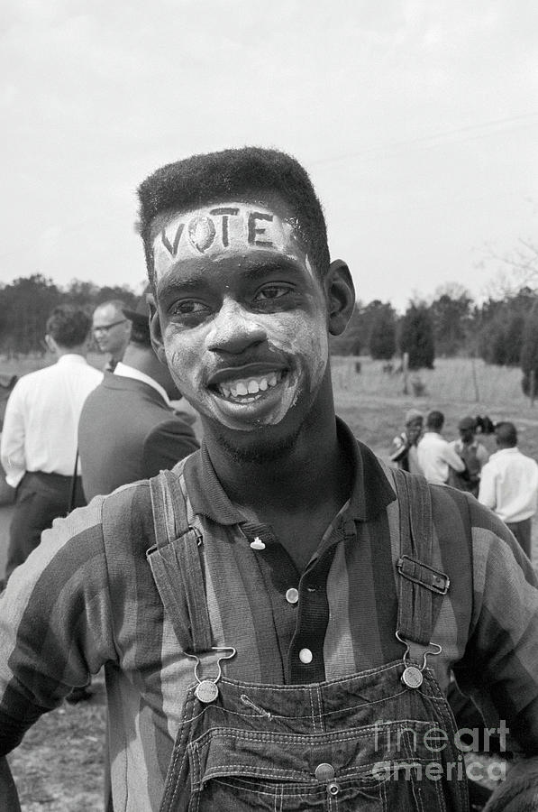 Freedom Marcher With Lotion On Face Photograph by Bettmann