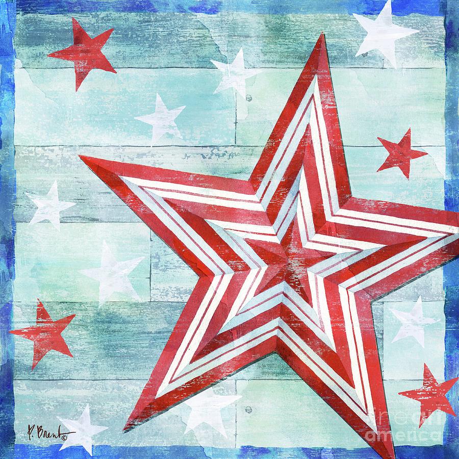 Watercolor Painting - Freedom Star IV by Paul Brent