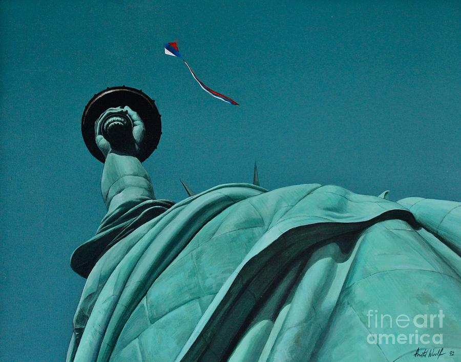 Freedom Painting - Freedom, Statue of Liberty by Anatol Woolf Freedom Painting - Freedom, Statue of Liberty by Anatol Woolf