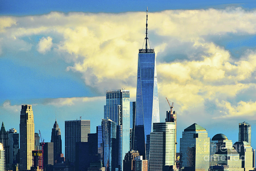 Freedom Tower and Cloud- filled Sky Photograph by Regina Geoghan