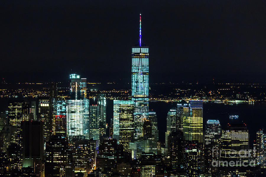 Freedom Tower - New York City at Night 2 Photograph by Sanjeev Singhal