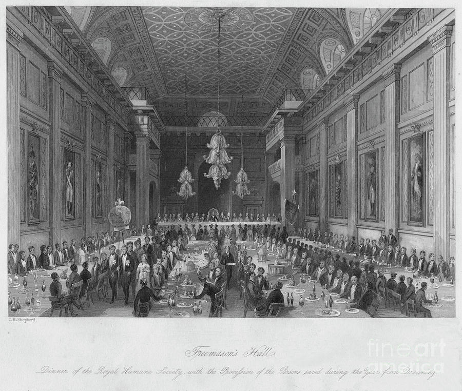 Freemasons Hall, C1841 Drawing by Print Collector