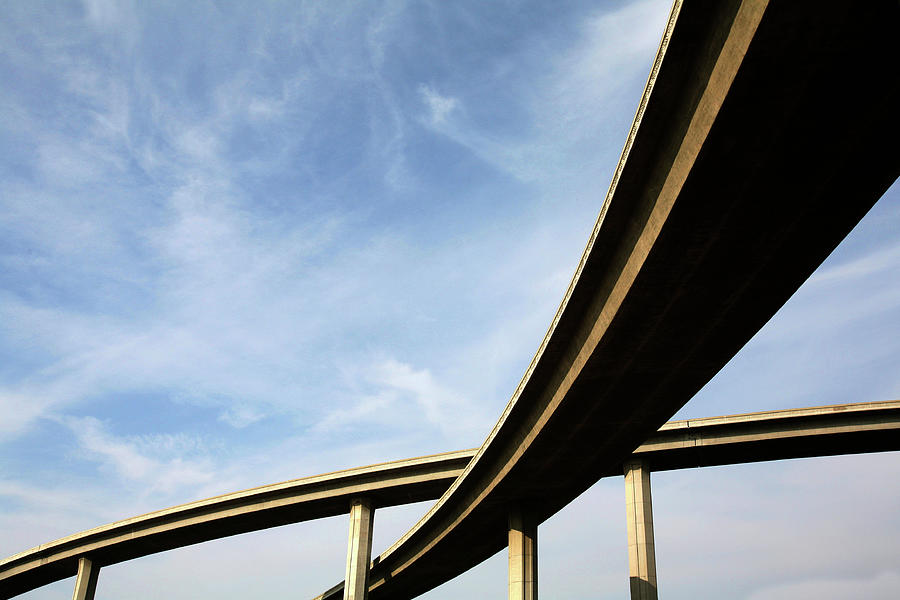 Freeway Span From Below View With The Photograph by P wei