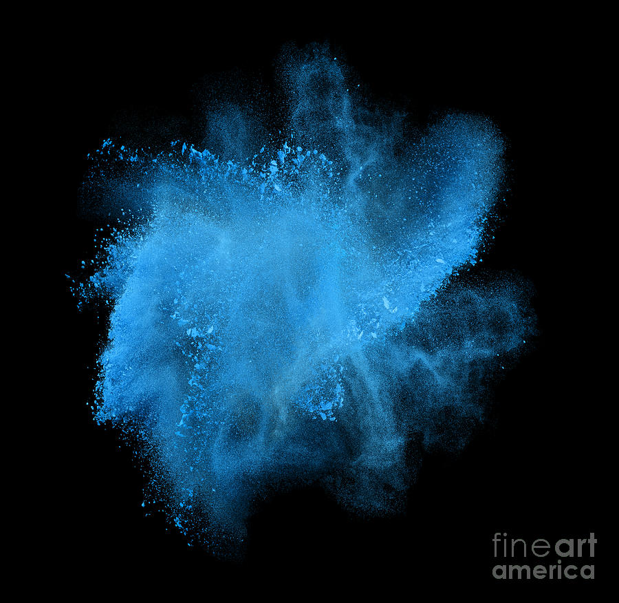 Big Photograph - Freeze Motion Of Blue Powder Exploding by Bashutskyy