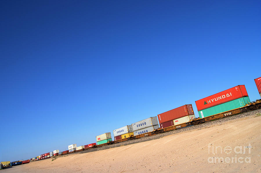 Freight Train In Arizona Photograph by Science Photo Library Freight Train In Arizona Photograph by Science Photo Library