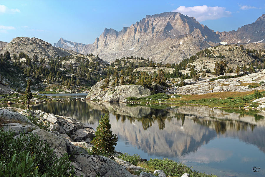 Fremont Peak Reflections on Unamed Lake - Wind River Wilderness, Wyoming Photograph by Brett Pelletier