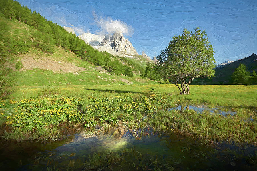 French Alps Valley II Digital Art by Jon Glaser