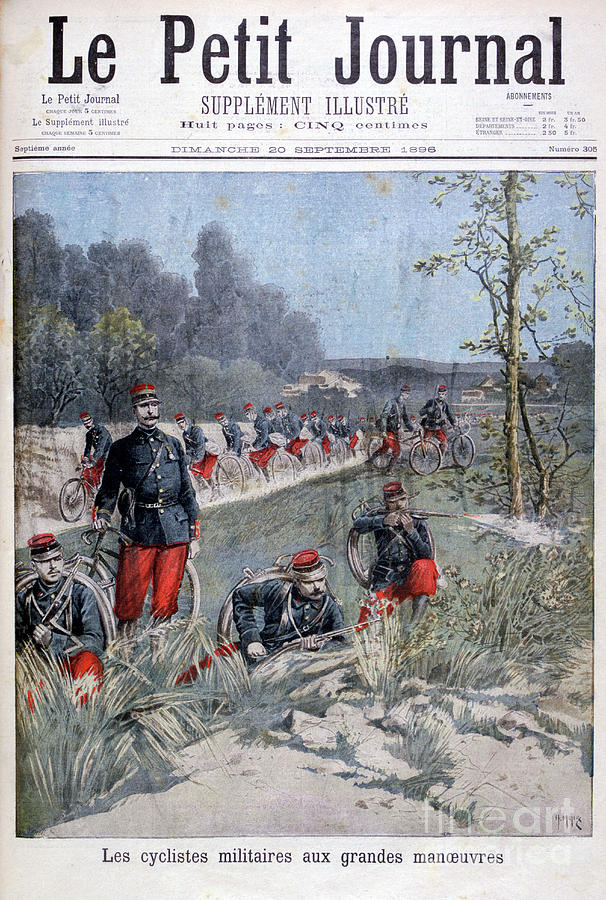 French Bicycle Corp On Military Drawing by Print Collector