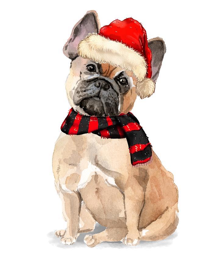 French Bulldog Tan Funny Christmas  Digital Art by Doreen Erhardt