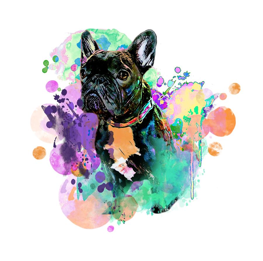 French Bulldog Patches On Clothes A-level Washable oil Watercolor