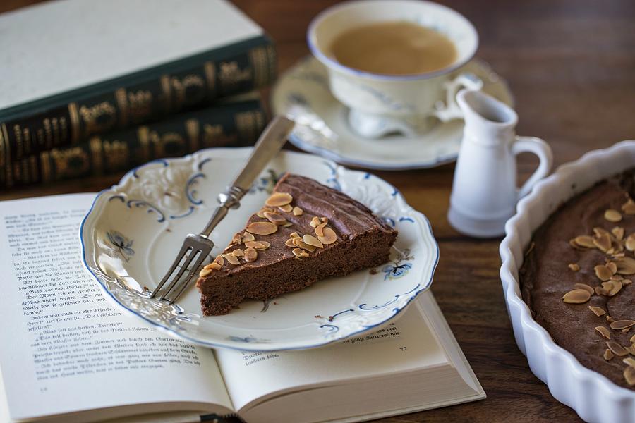 French Chocolate Cake With Almonds Photograph by Nicole Godt