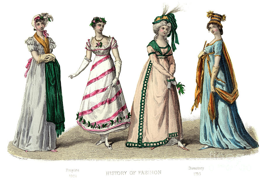 French Costume Empire, 1882 Drawing by Print Collector
