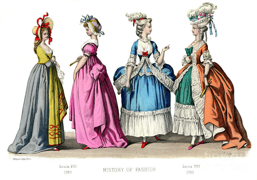 French Costume Louis Xvi, 1882 Drawing by Print Collector