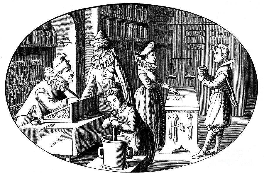 French Druggist And Grocer, 16th Drawing by Print Collector