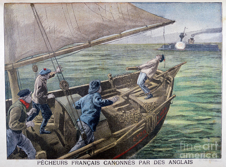 French Fishermen Fired Drawing by Print Collector