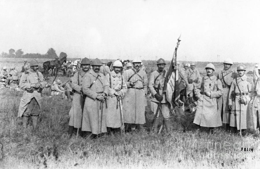 French Flag Bearer With His Comrades Photograph by Bettmann - Fine Art ...