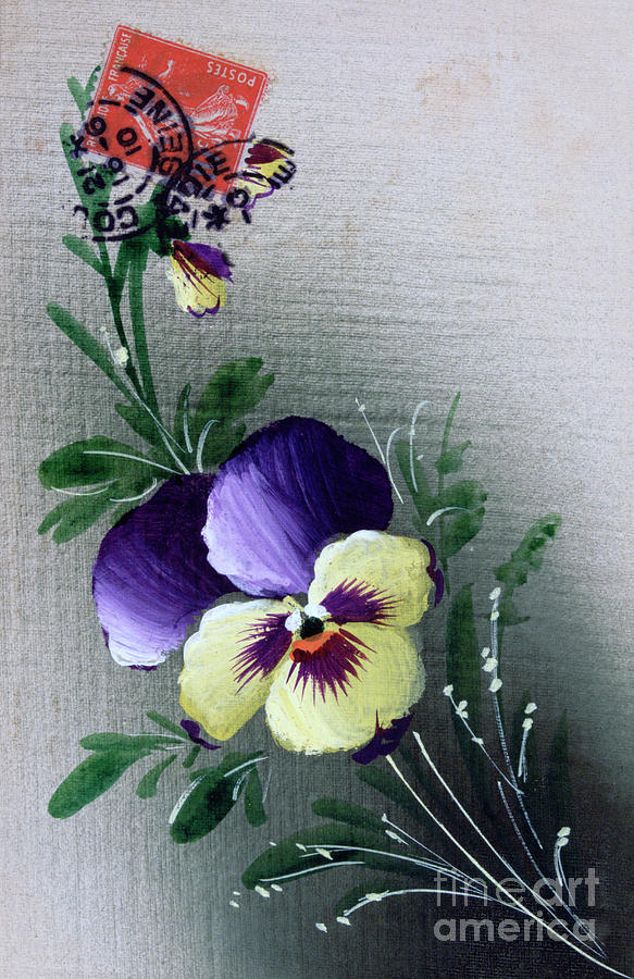 French Flower Postcard, C1900 Drawing by Print Collector