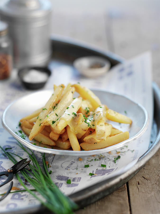 French Fries With Chive Sauce Photograph by Ian Garlick